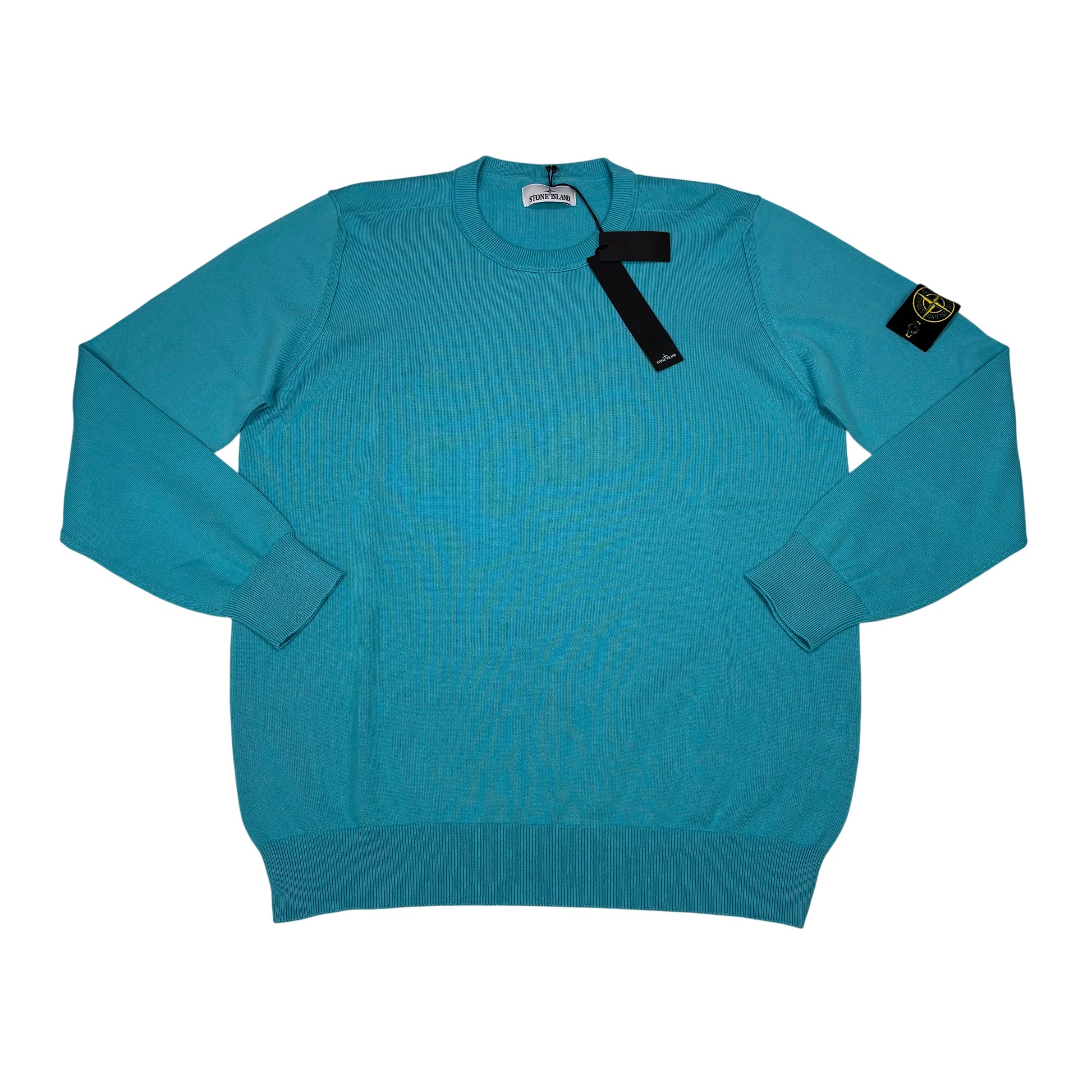 Stone Island Blue Compass Patch Crewneck Sweater