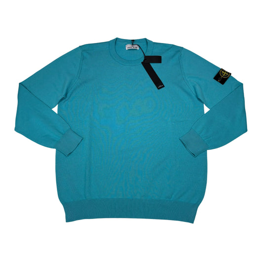 Stone Island Blue Compass Patch Crewneck Sweater