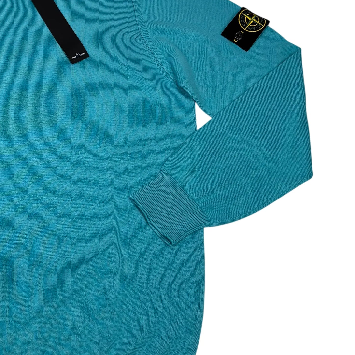 Stone Island Blue Compass Patch Crewneck Sweater