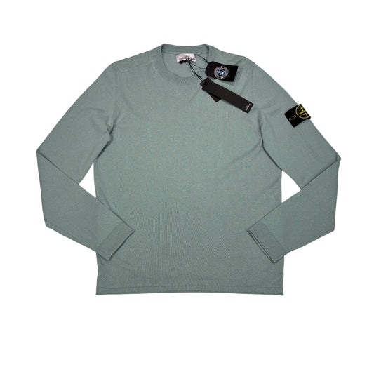 Stone Island Green Compass Patch Crew Neck Sweater
