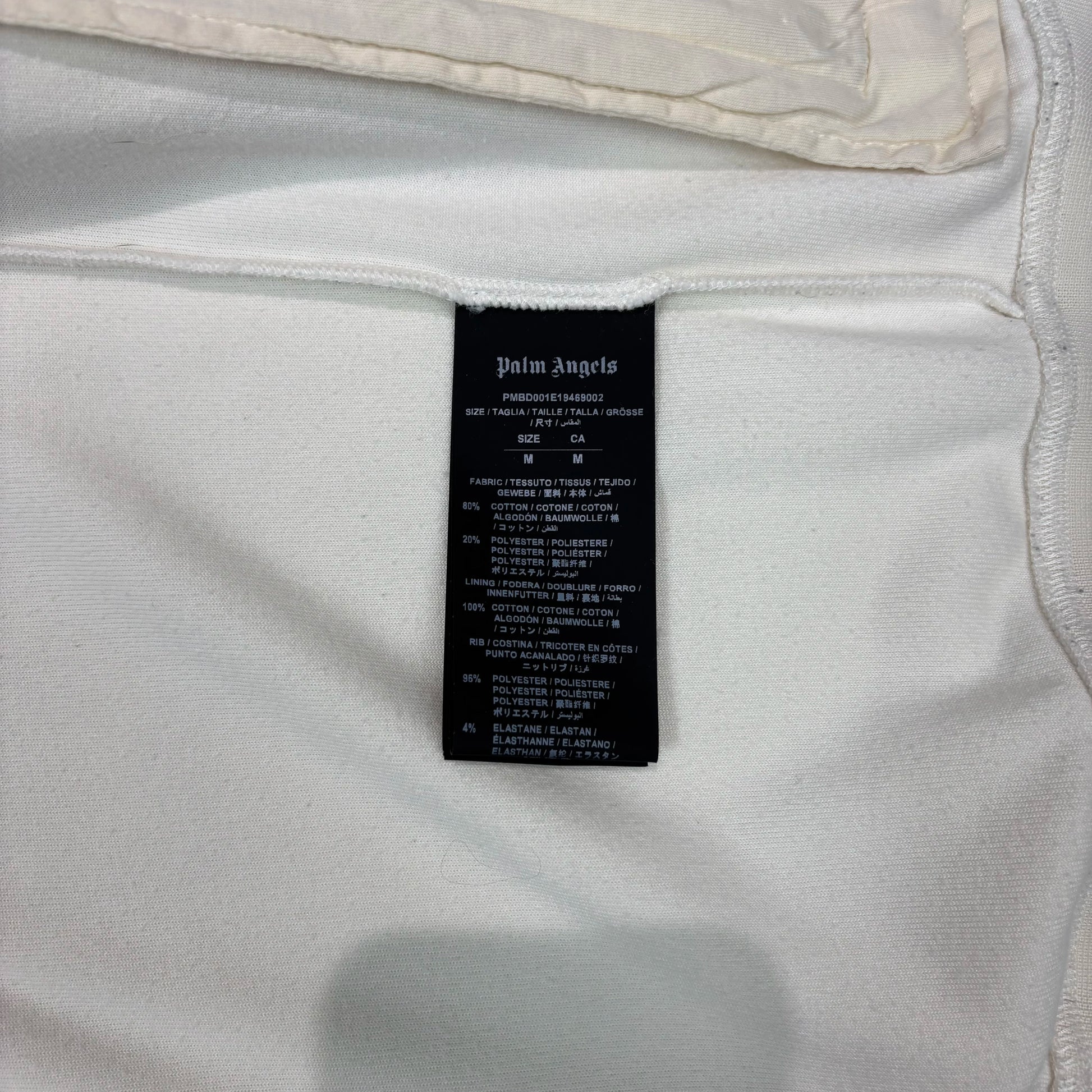 Palm Angels White Fleece Material Jacket