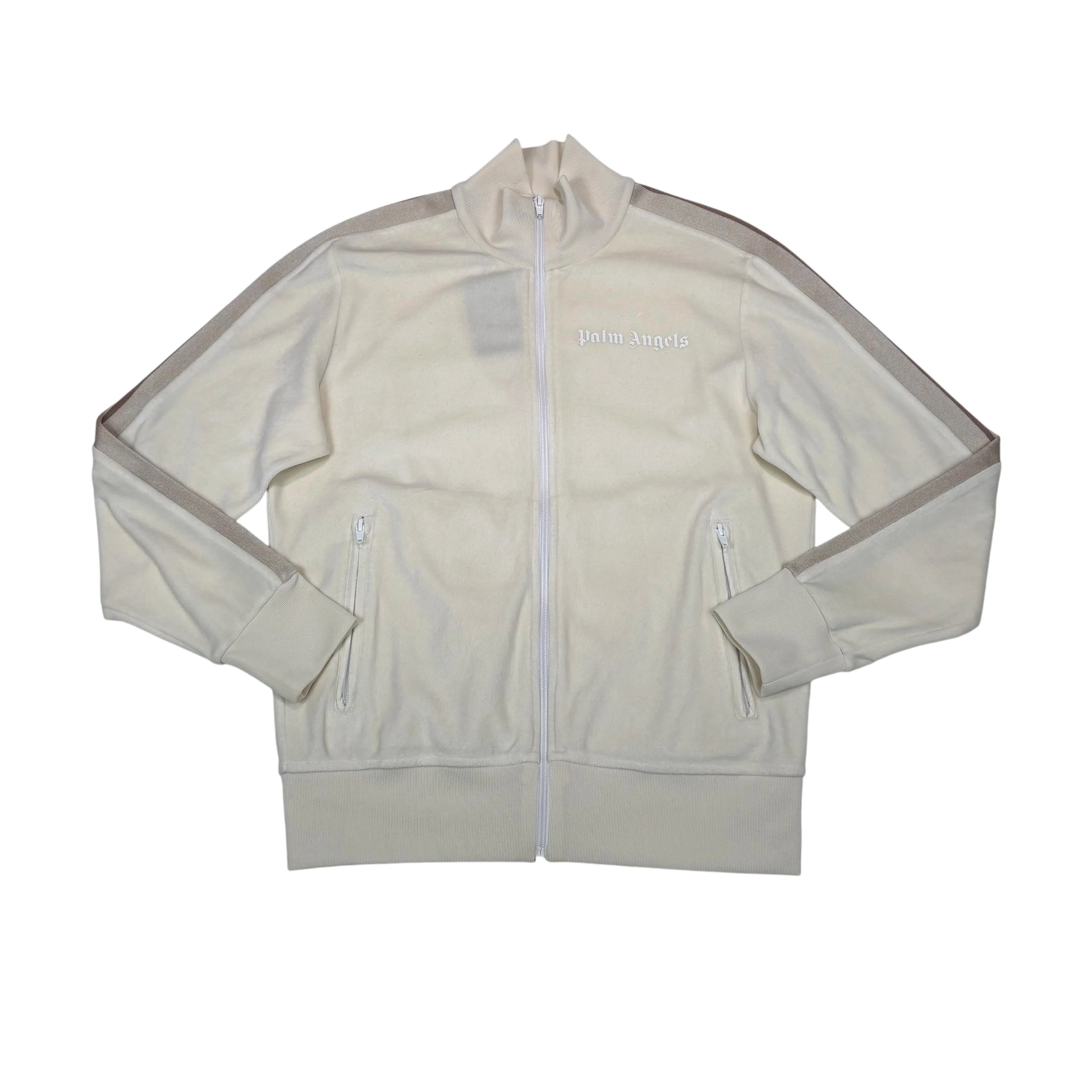 Palm Angels White Fleece Material Jacket