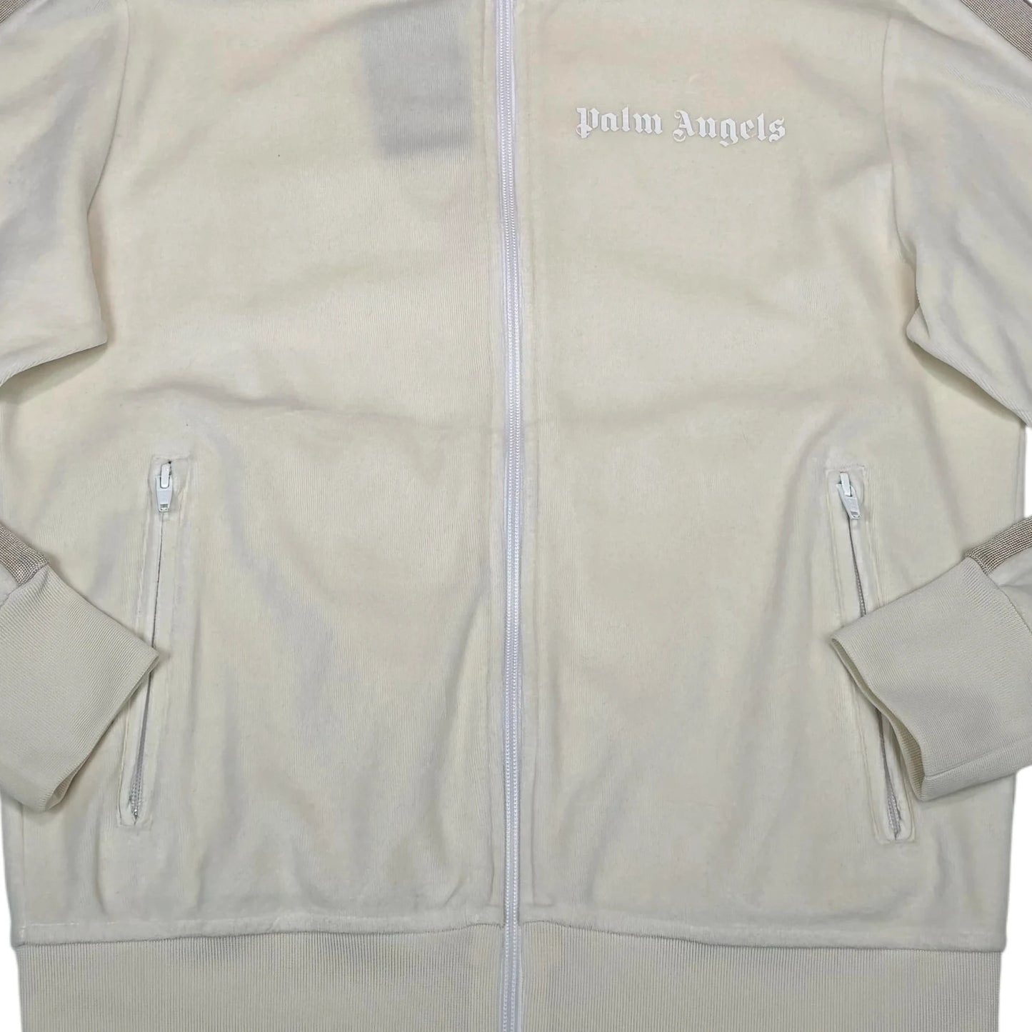 Palm Angels White Fleece Material Jacket