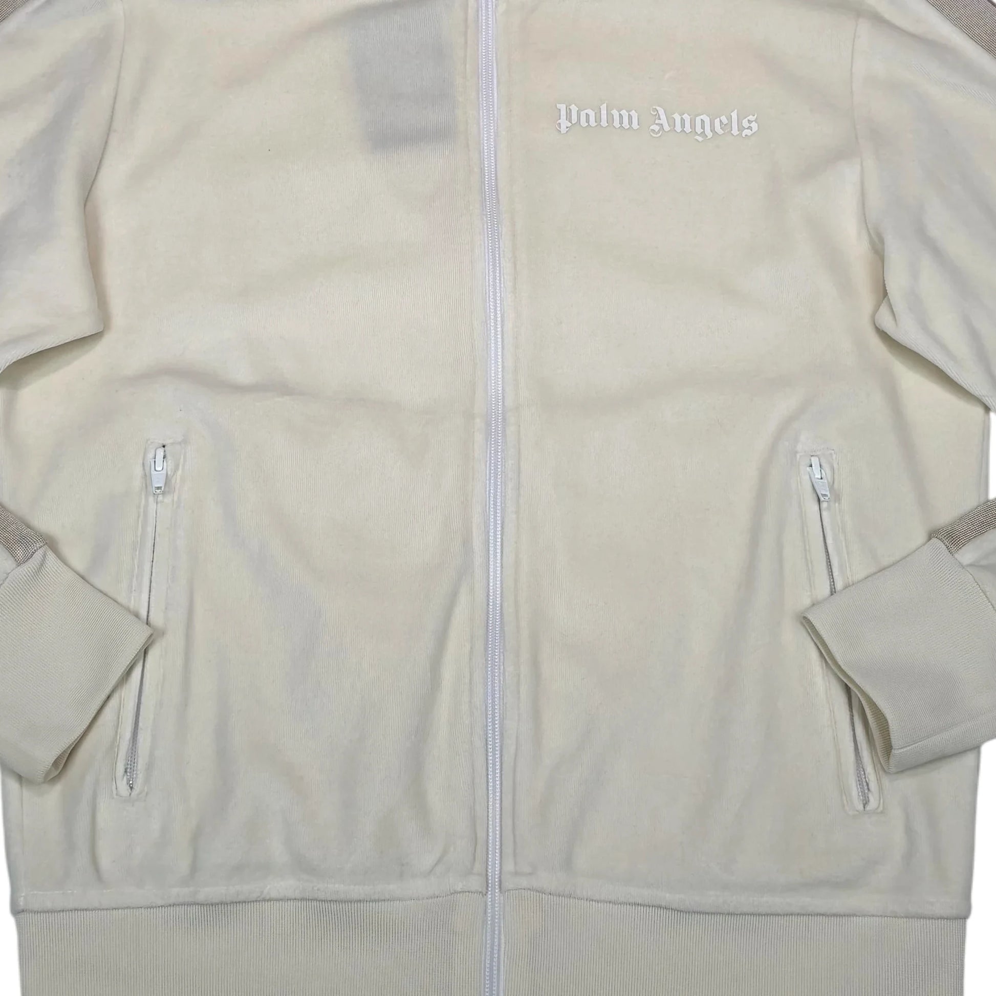 Palm Angels White Fleece Material Jacket