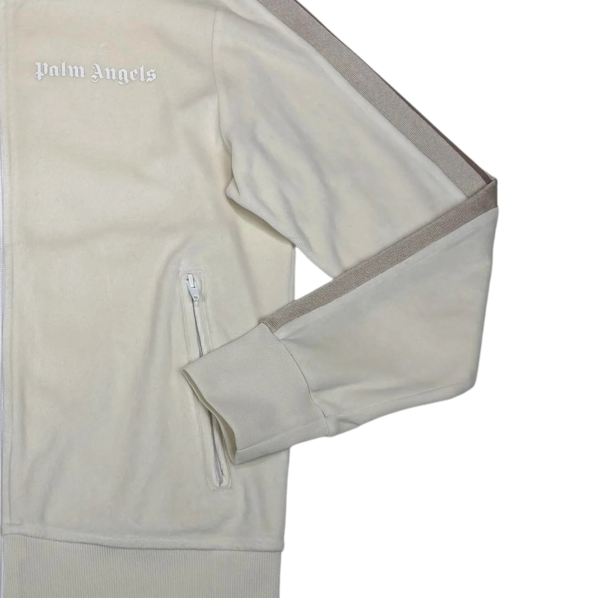 Palm Angels White Fleece Material Jacket