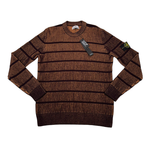 Stone Island Brown Woolen Knitt Compass Patch Sweater