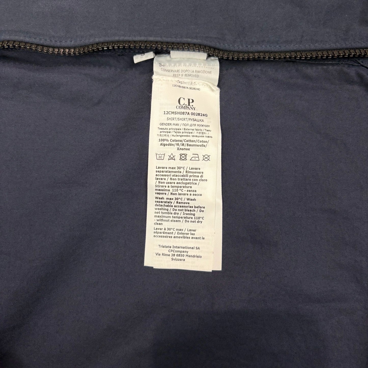 C.p. Company Navy Zip Up Collared OverShirt Jacket