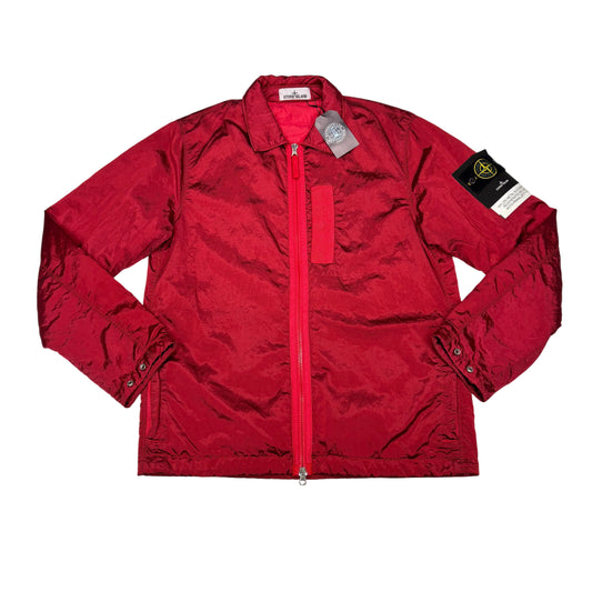 Stone Island Red Nylon Metal Insulated OverShirt Jacket