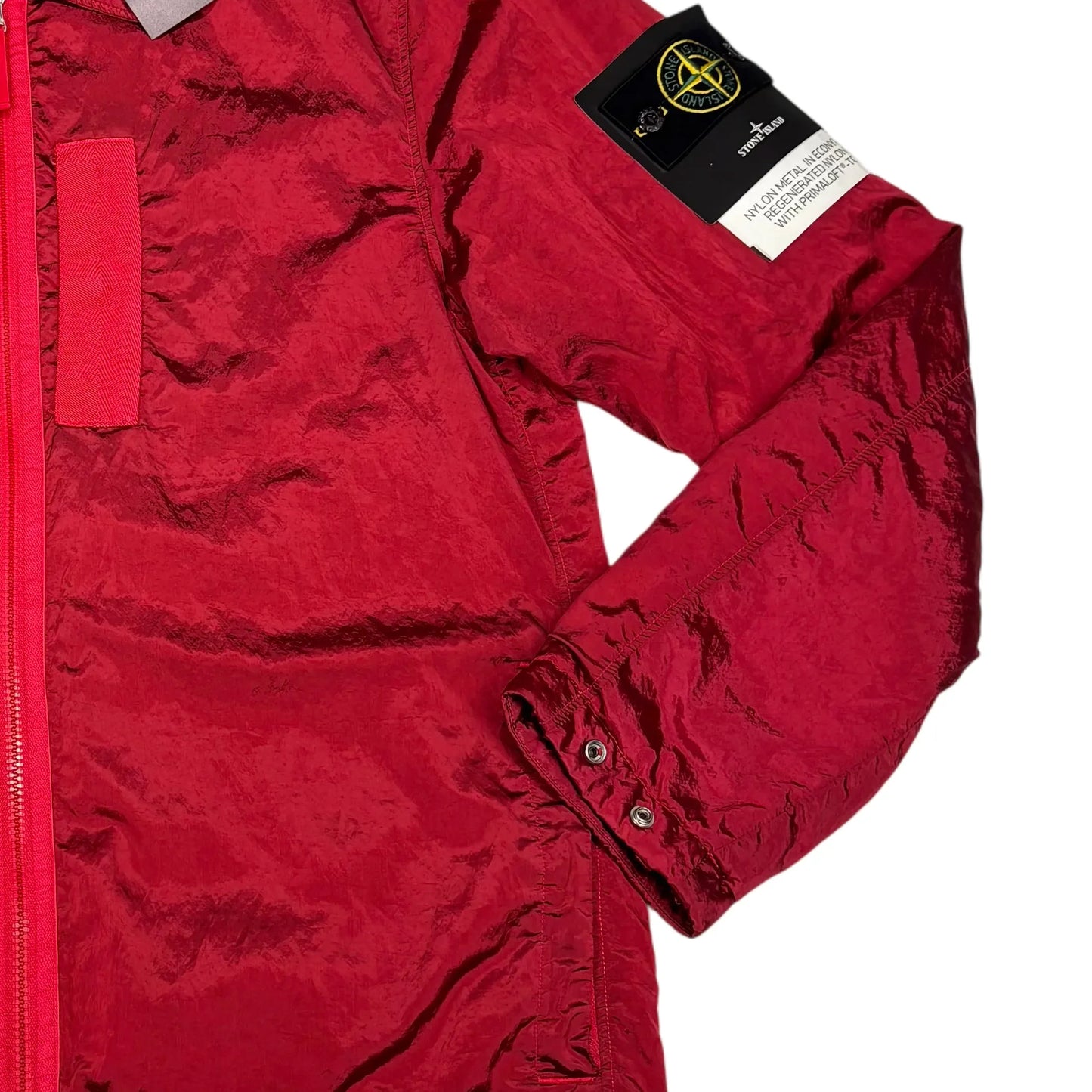 Stone Island Red Nylon Metal Insulated OverShirt Jacket
