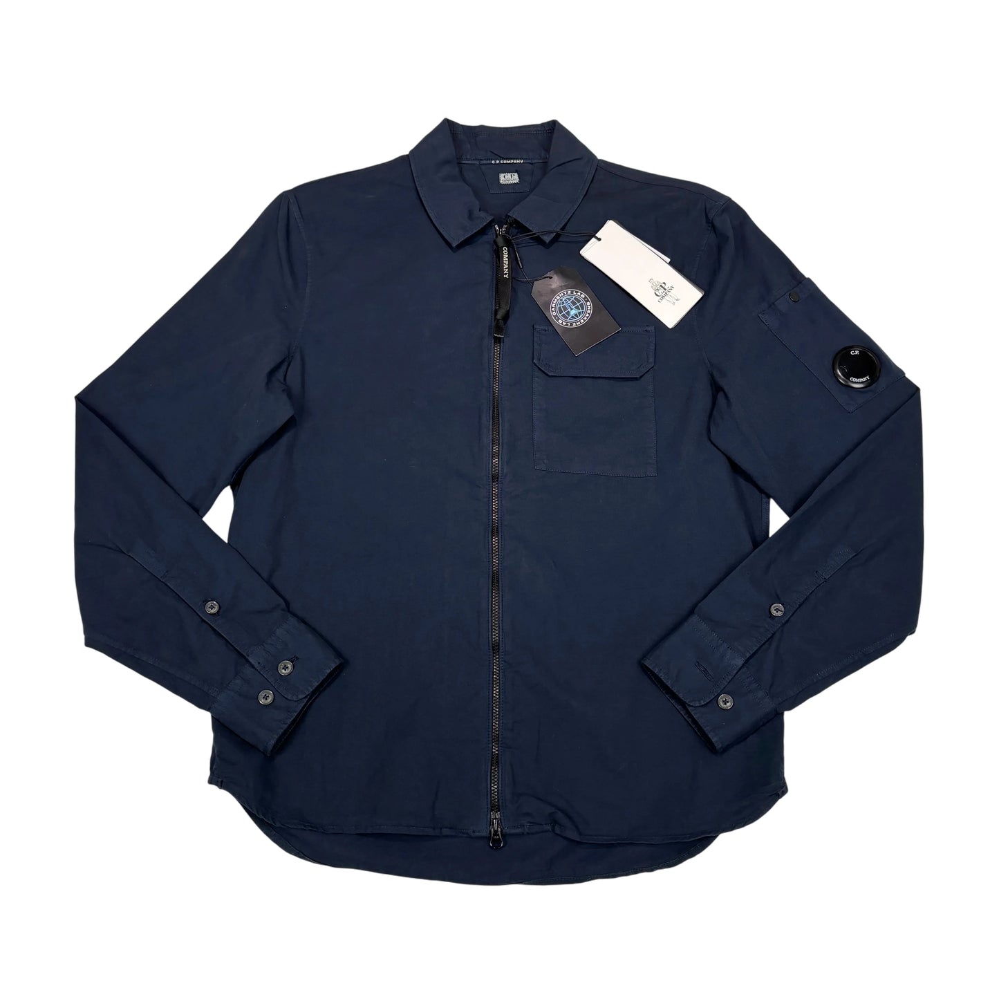 C.p. Company Navy Zip Up Collared OverShirt Jacket