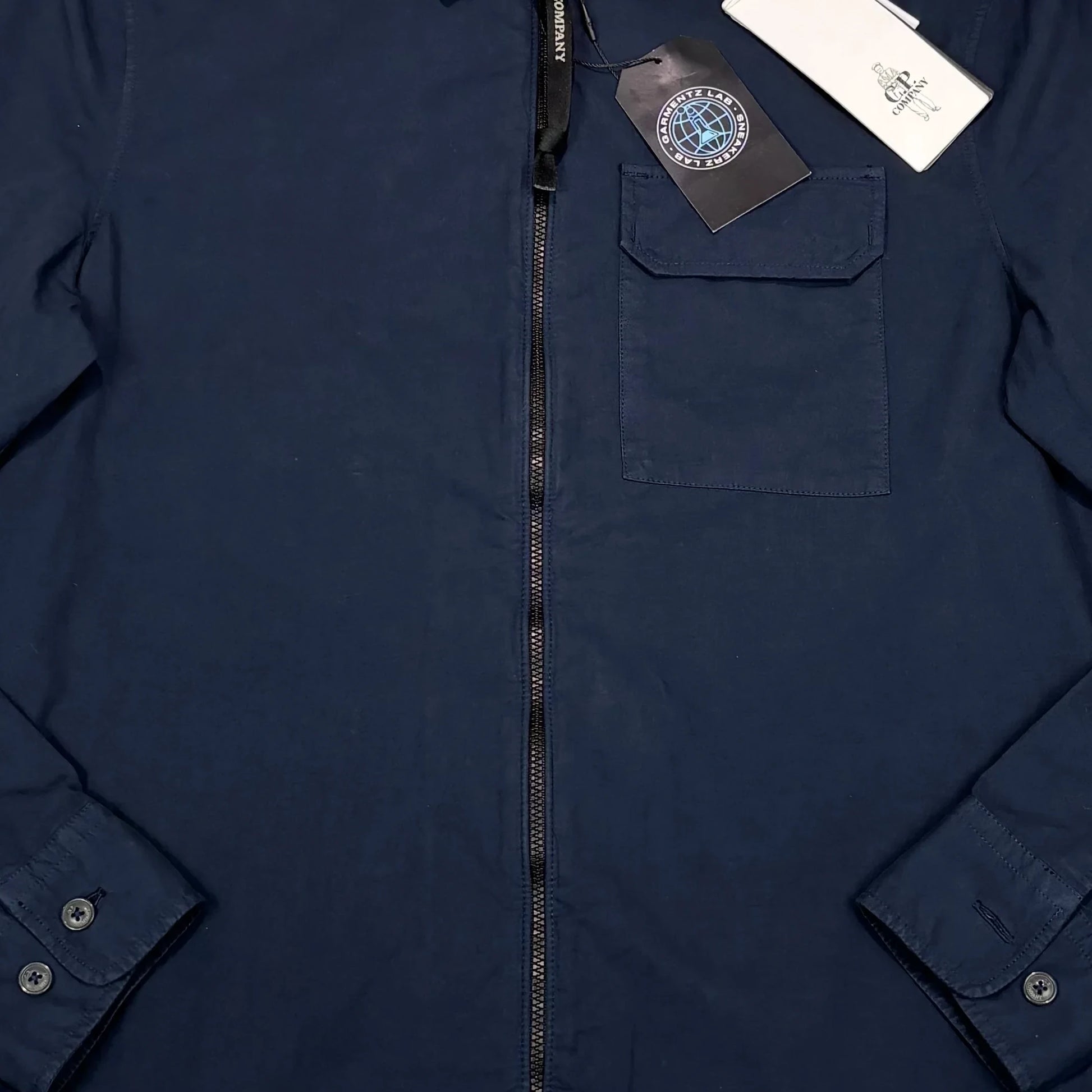 C.p. Company Navy Zip Up Collared OverShirt Jacket