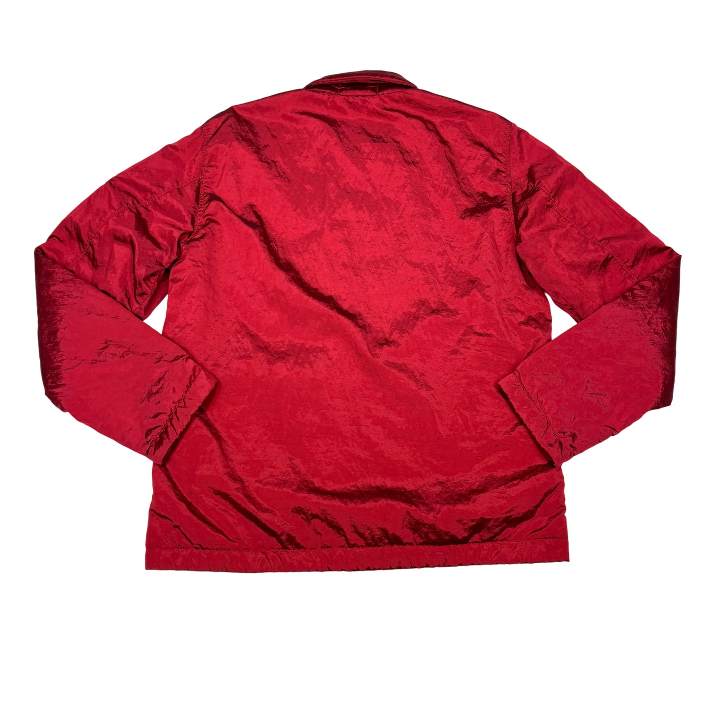 Stone Island Red Nylon Metal Insulated OverShirt Jacket