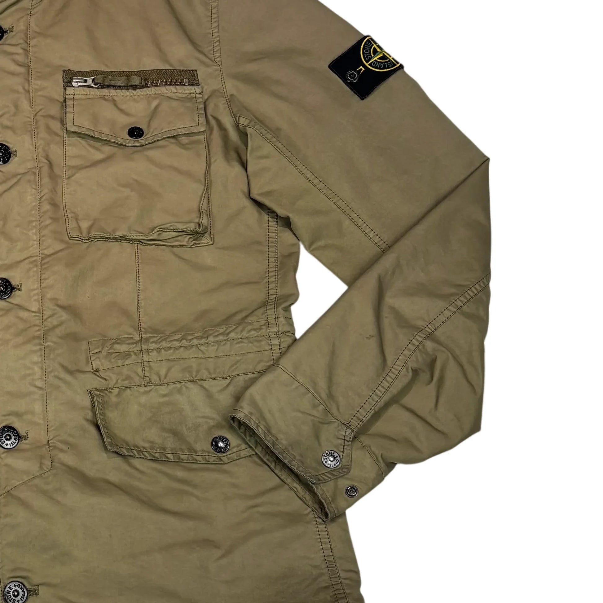 Stone Island Brown Pocket Detail Compass Patch Field Jacket