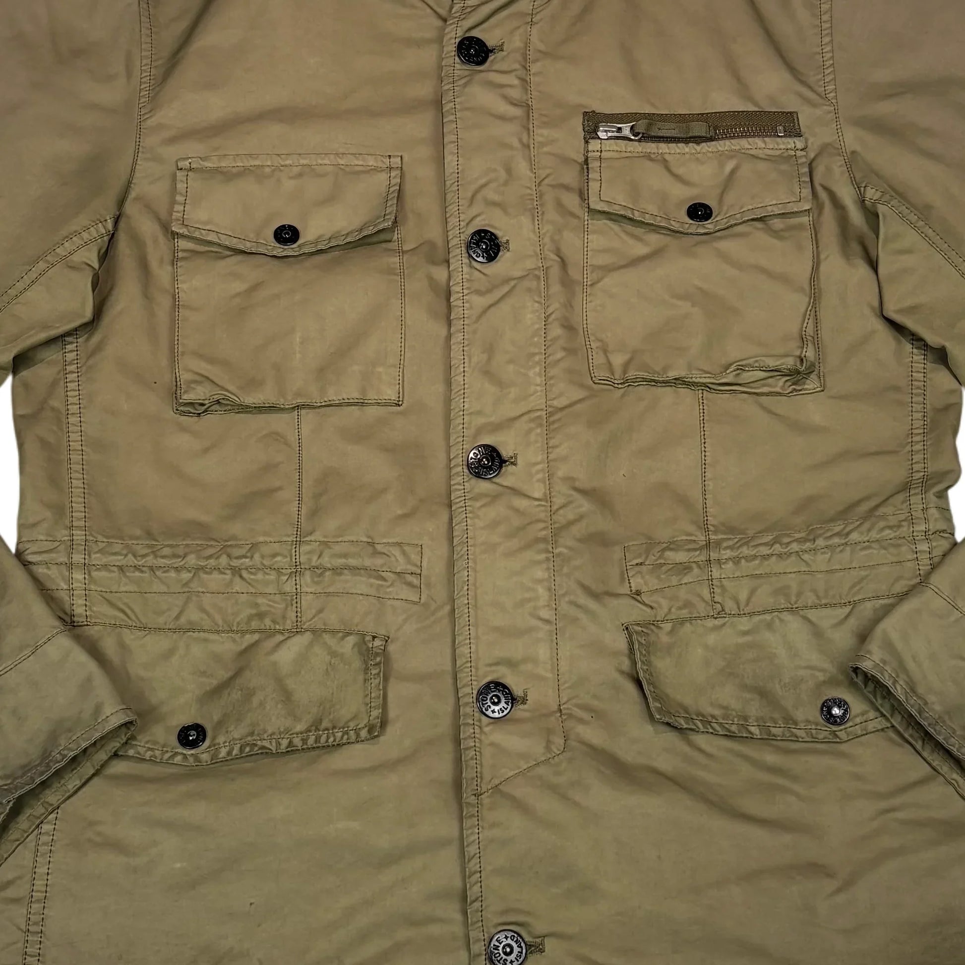 Stone Island Brown Pocket Detail Compass Patch Field Jacket