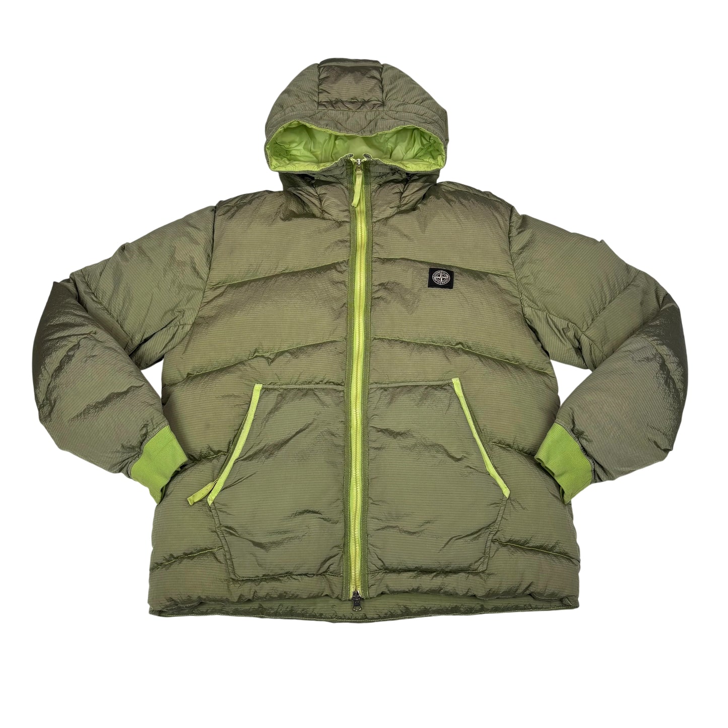 Stone Island Green Patch Logo Puffer Jacket