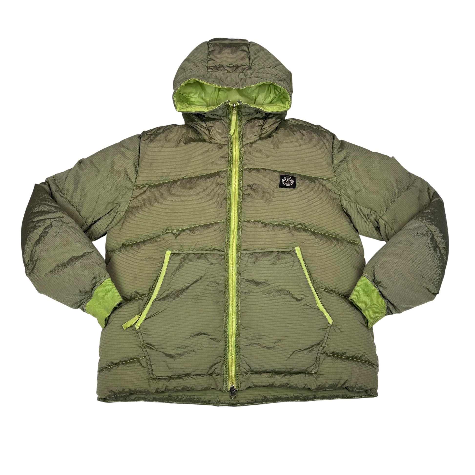 Stone Island Green Patch Logo Puffer Jacket