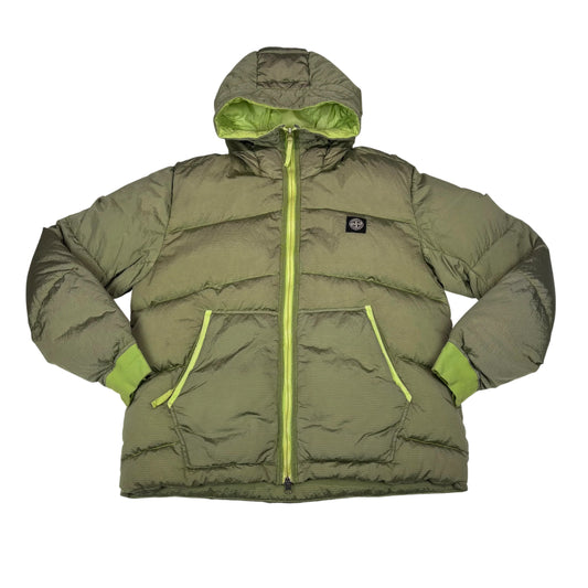Stone Island Green Patch Logo Puffer Jacket