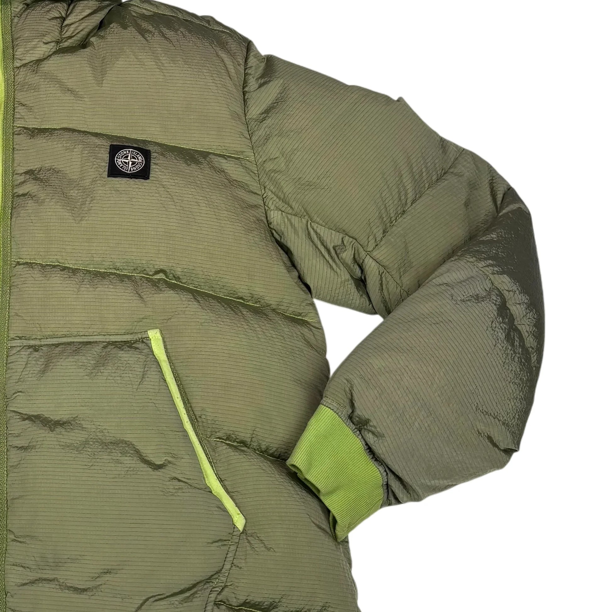 Stone Island Green Patch Logo Puffer Jacket