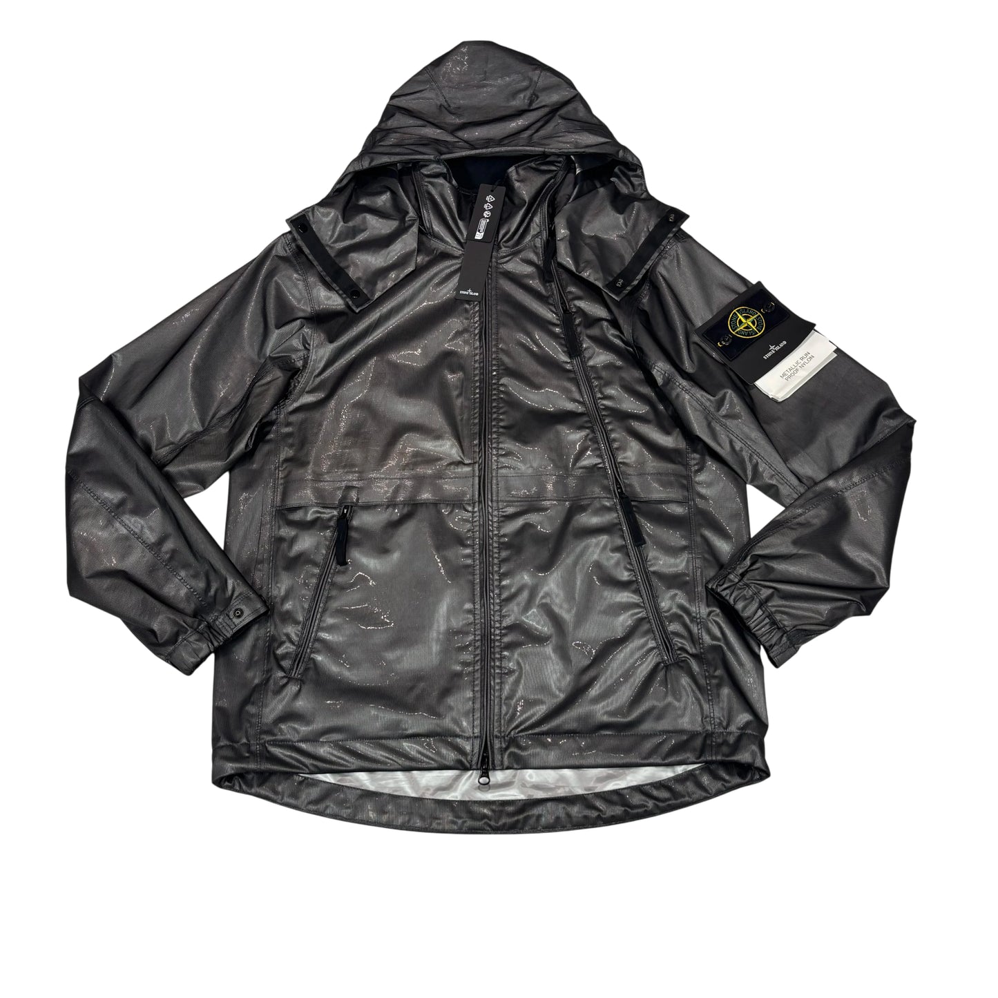 Stone Island Black Metallic Run Proof Nylon Jacket