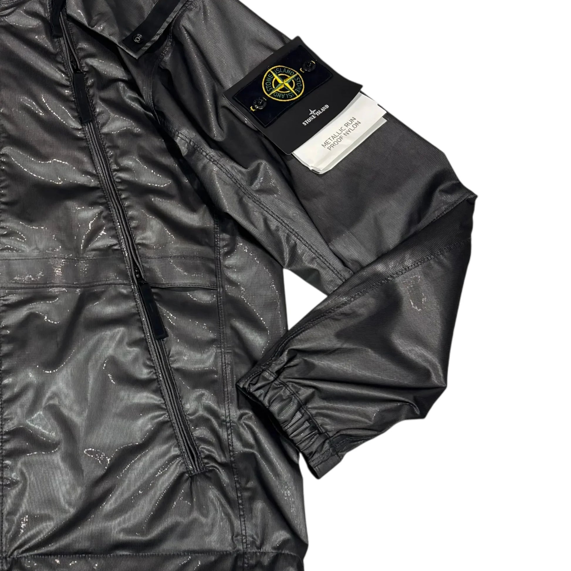 Stone Island Black Metallic Run Proof Nylon Jacket