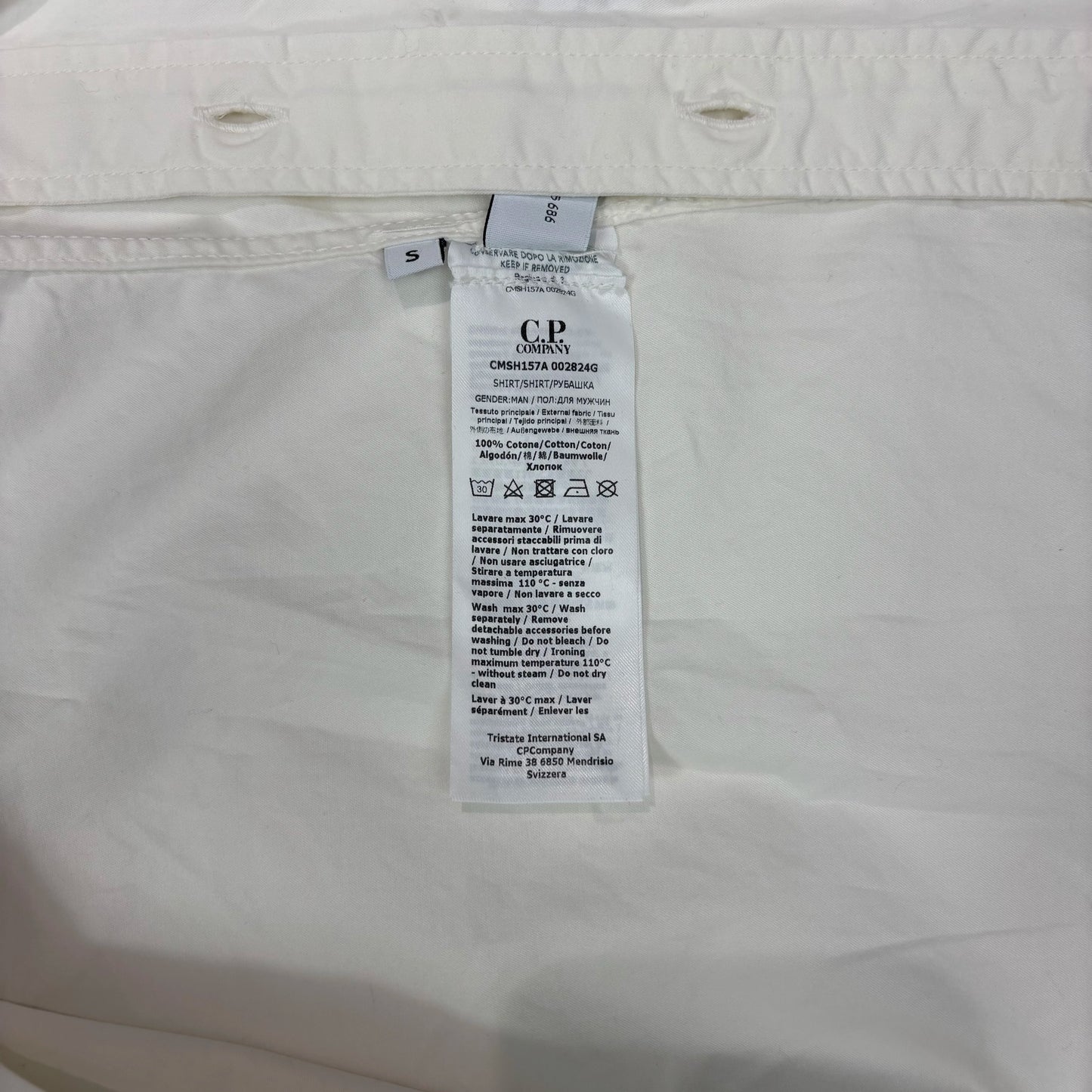 C.p. Company White Single Goggle Overshirt