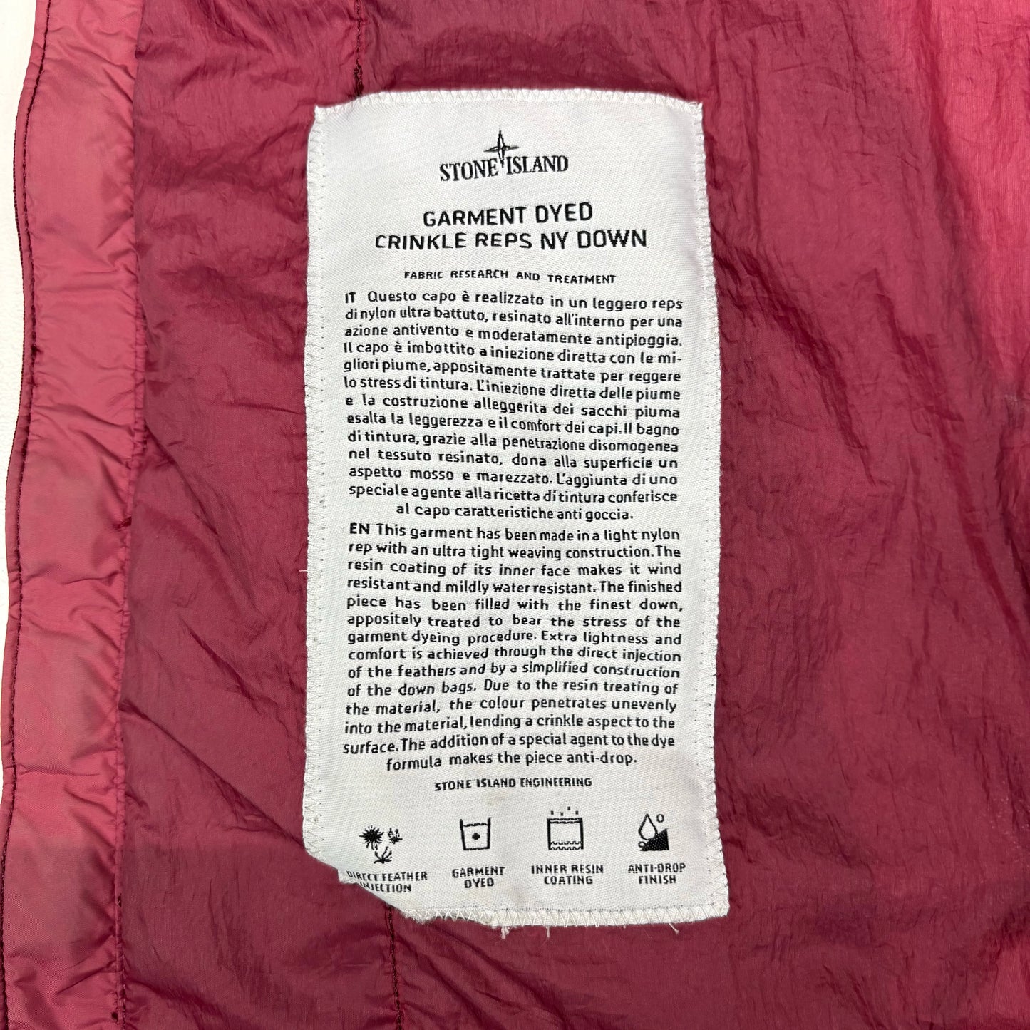 Stone Island Pink Shoulder Badge Gilet