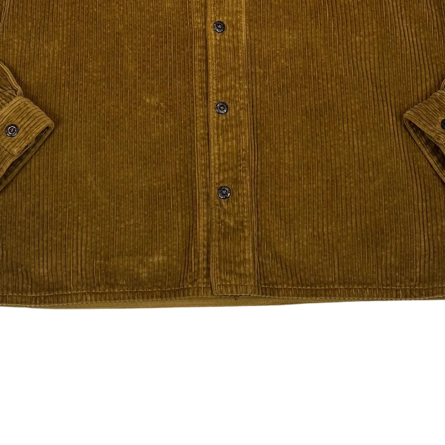 Stone Island Brown Corduroy Logo Embroidery Overshirt Jacket
