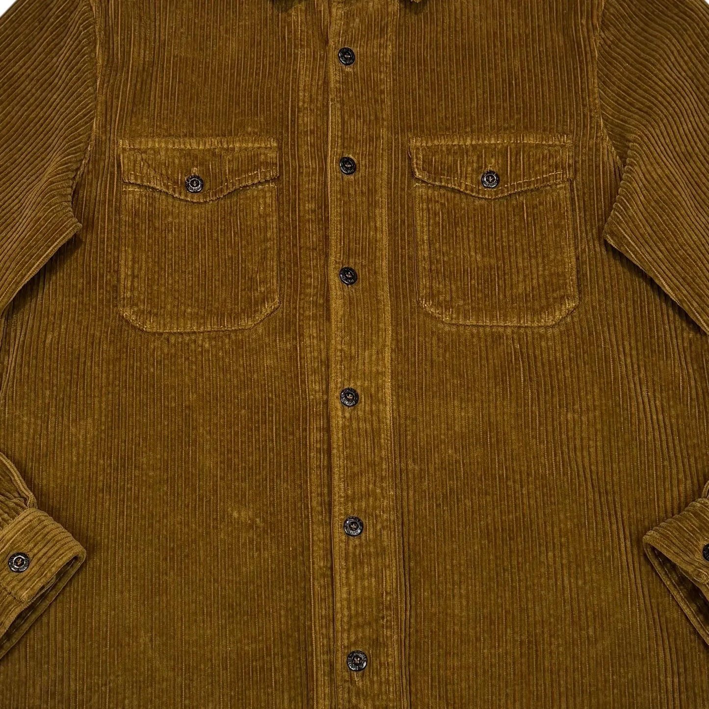 Stone Island Brown Corduroy Logo Embroidery Overshirt Jacket