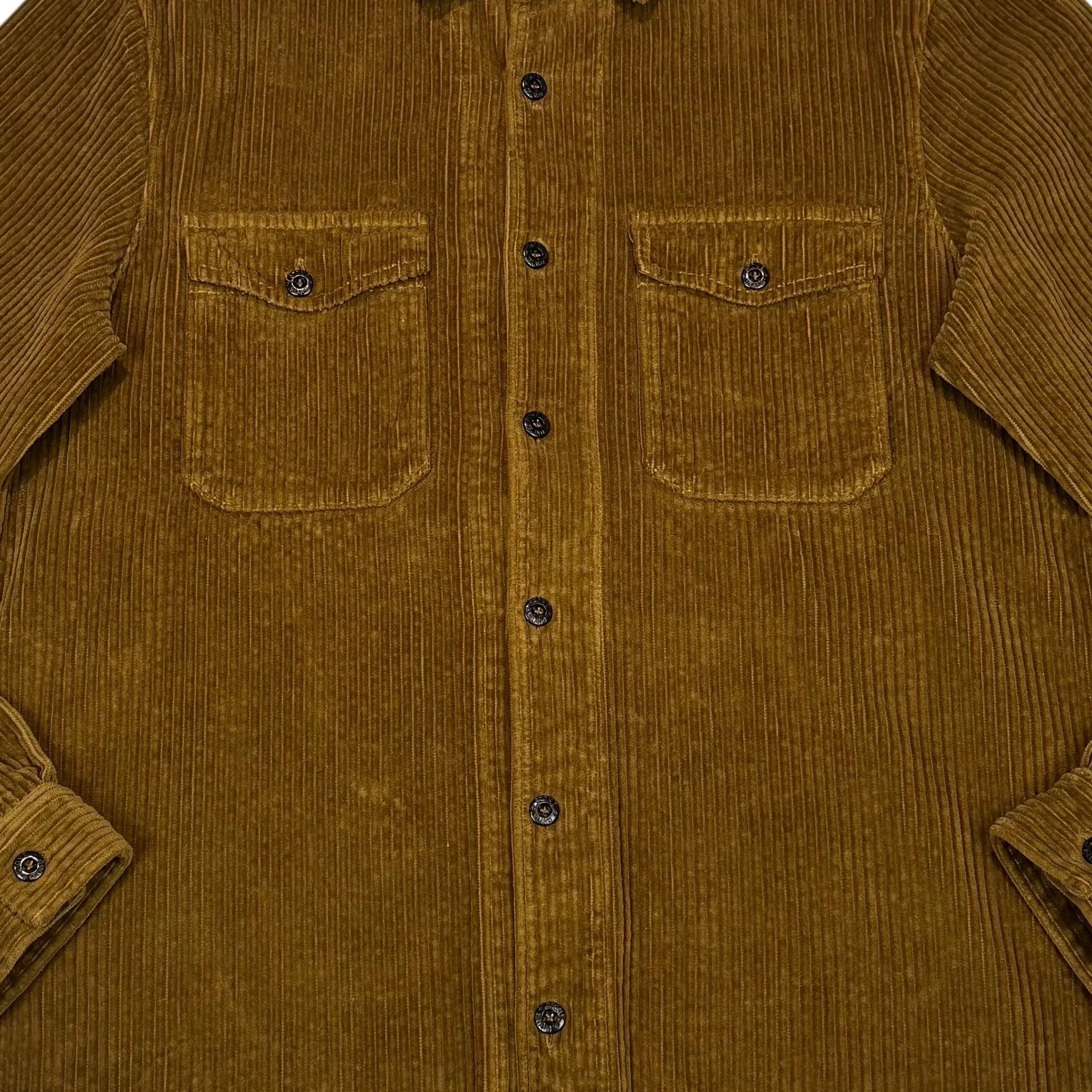 Stone Island Brown Corduroy Logo Embroidery Overshirt Jacket