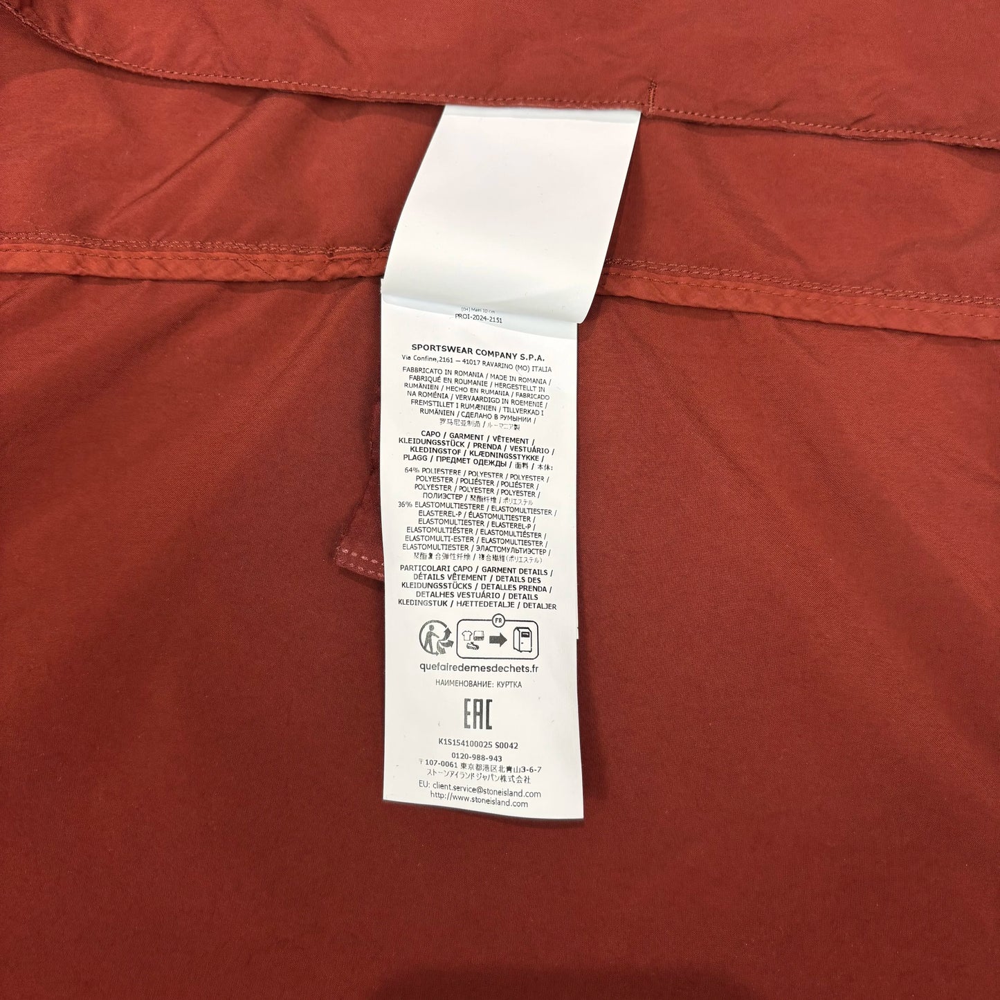 Stone Island Red/Brown Compass Patch Collared Overshirt Jacket