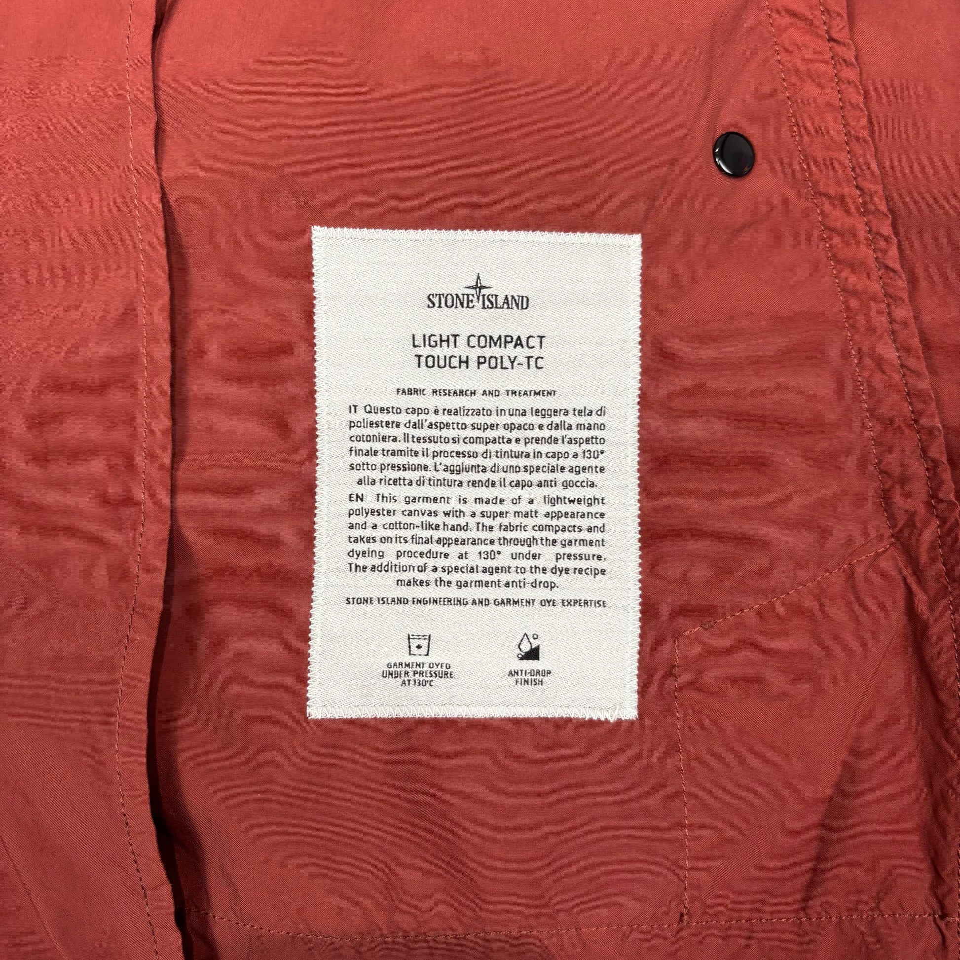 Stone Island Red/Brown Compass Patch Collared Overshirt Jacket