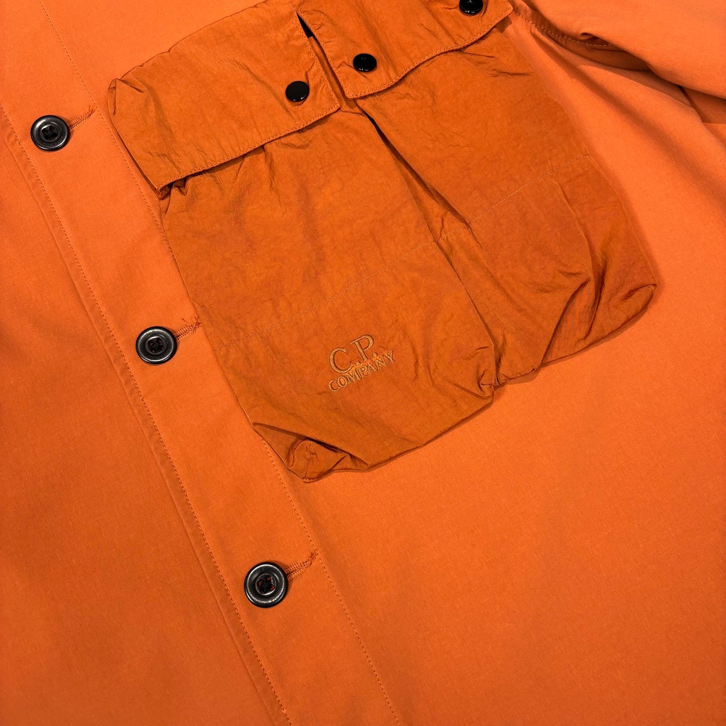 Cp Company Orange Pocket Design Spell Out Overshirt