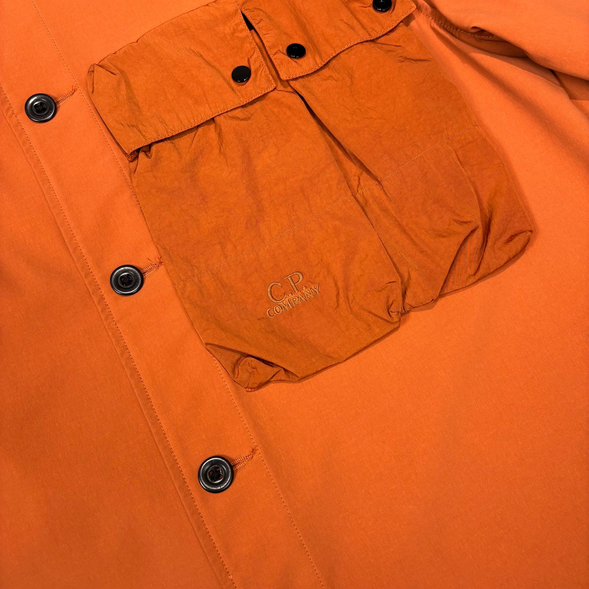 Cp Company Orange Pocket Design Spell Out Overshirt