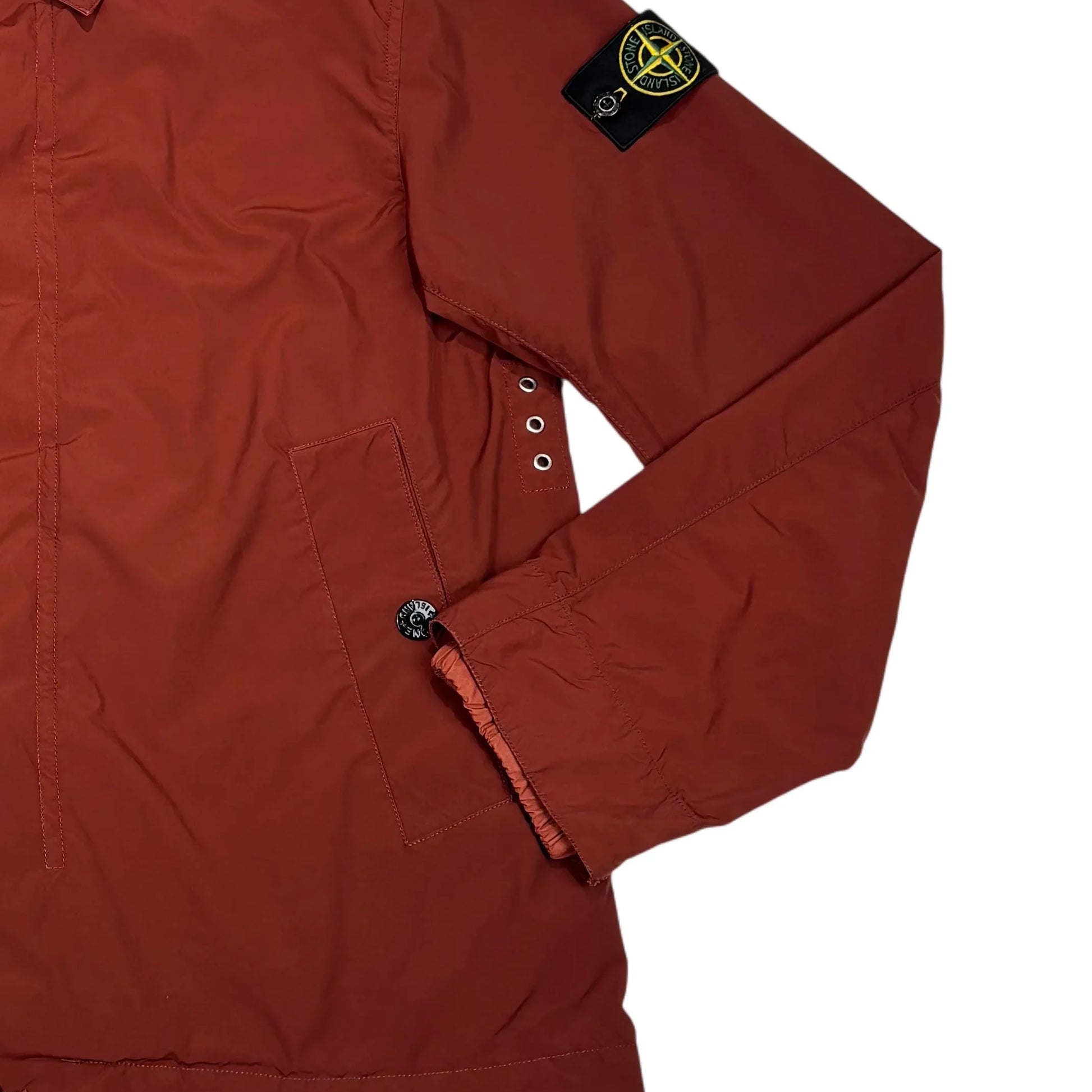 Stone Island Red/Brown Compass Patch Collared Overshirt Jacket
