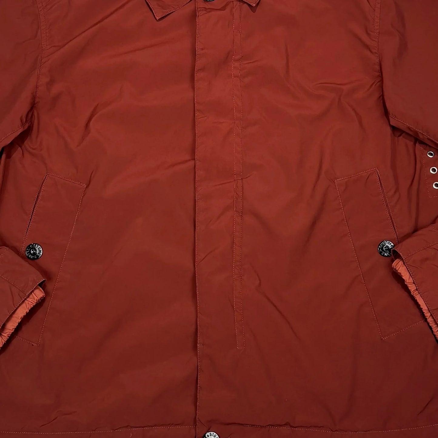 Stone Island Red/Brown Compass Patch Collared Overshirt Jacket