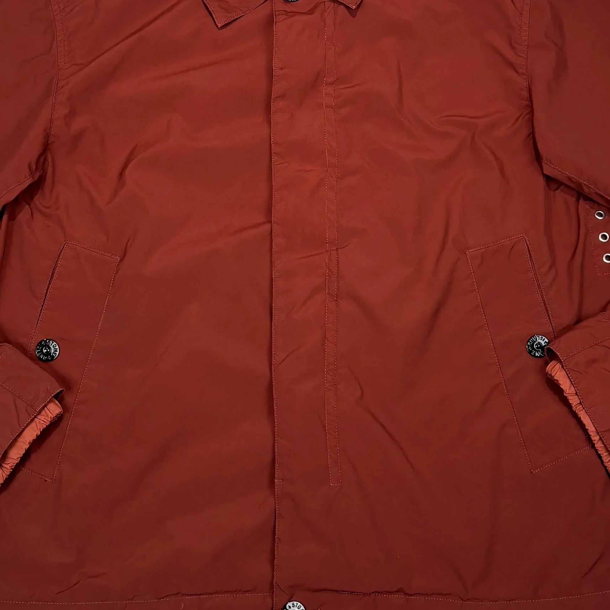 Stone Island Red/Brown Compass Patch Collared Overshirt Jacket