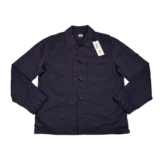 Cp Company Navy Single Goggle Button Up Overshirt