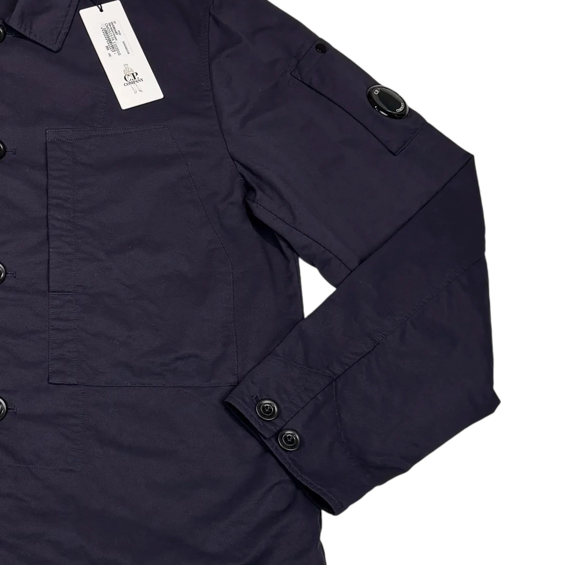 Cp Company Navy Single Goggle Button Up Overshirt
