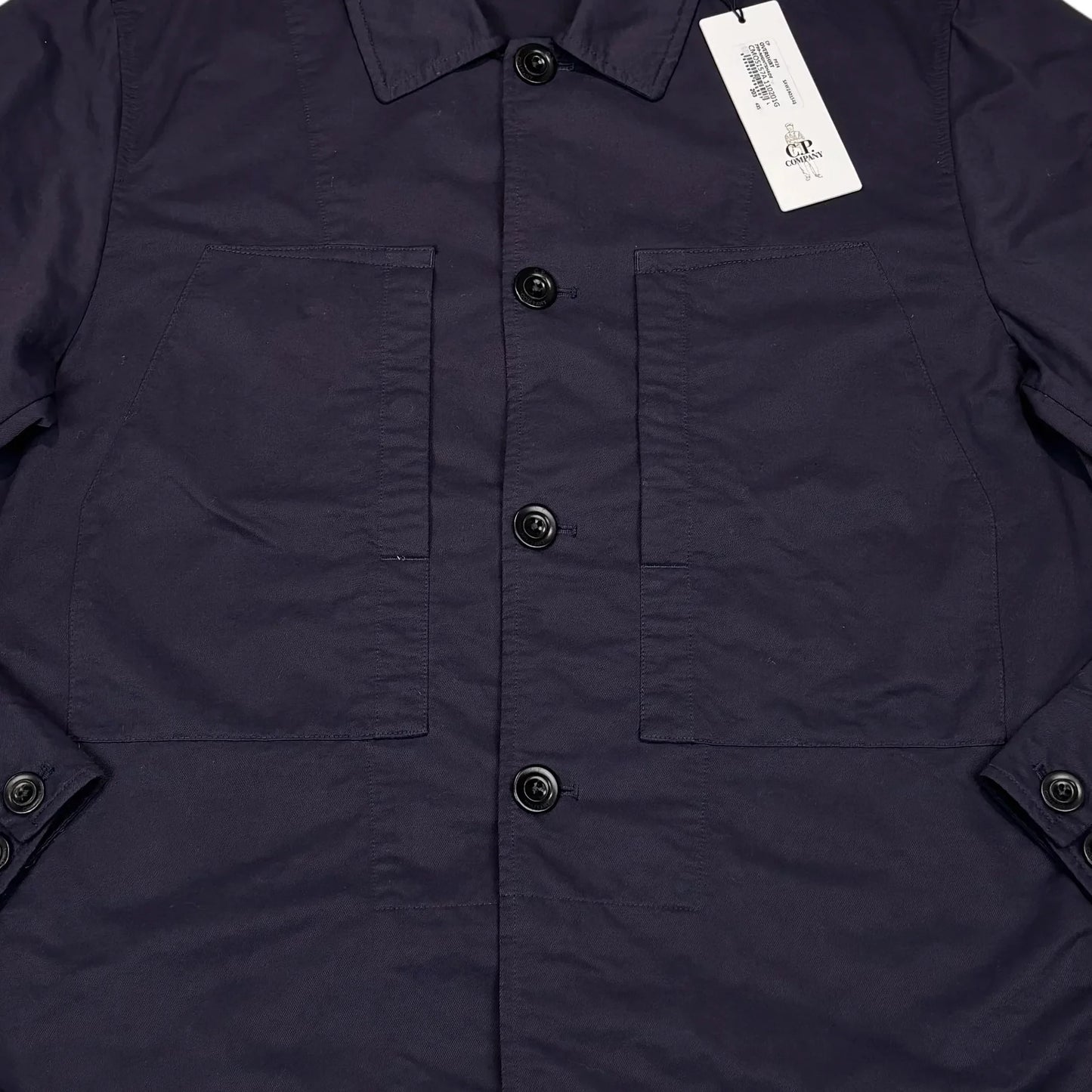 Cp Company Navy Single Goggle Button Up Overshirt