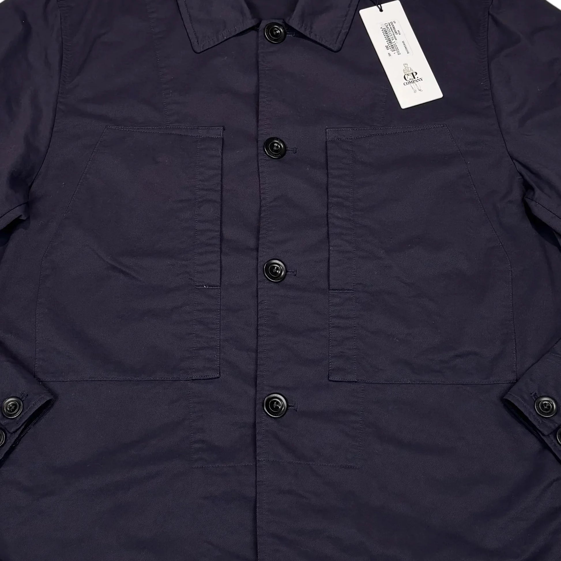 Cp Company Navy Single Goggle Button Up Overshirt