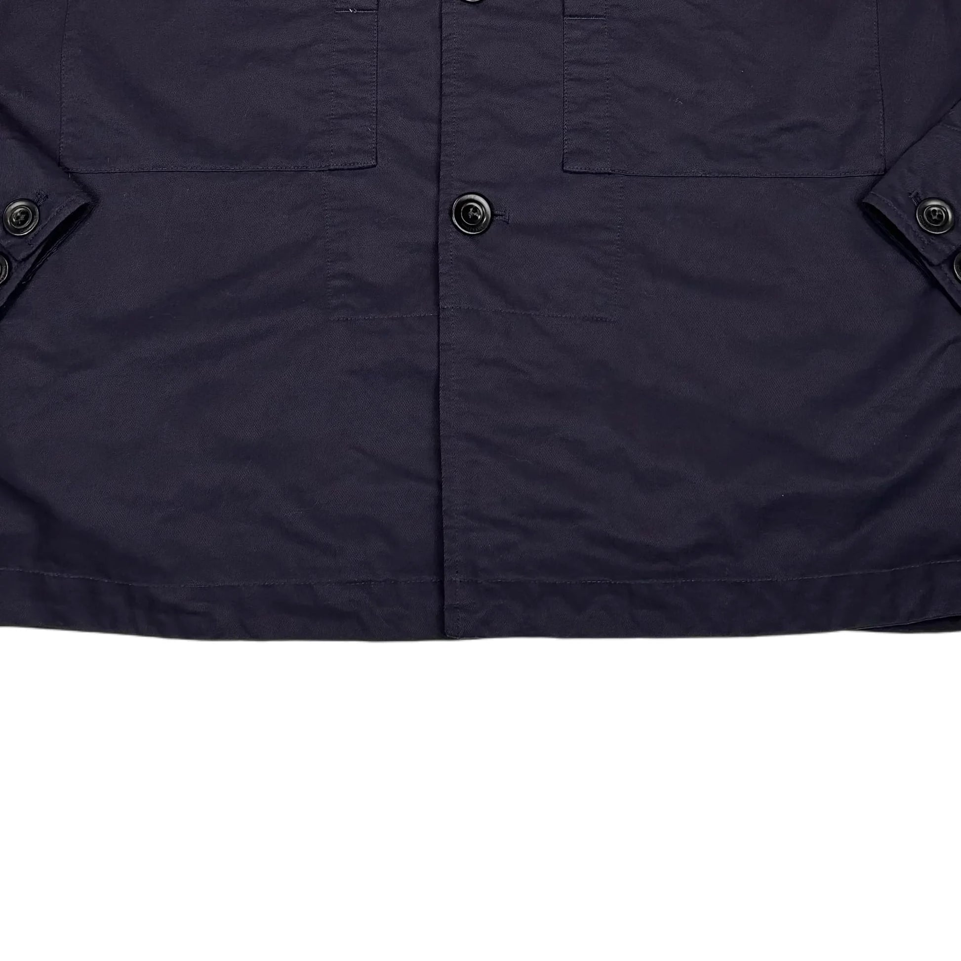 Cp Company Navy Single Goggle Button Up Overshirt