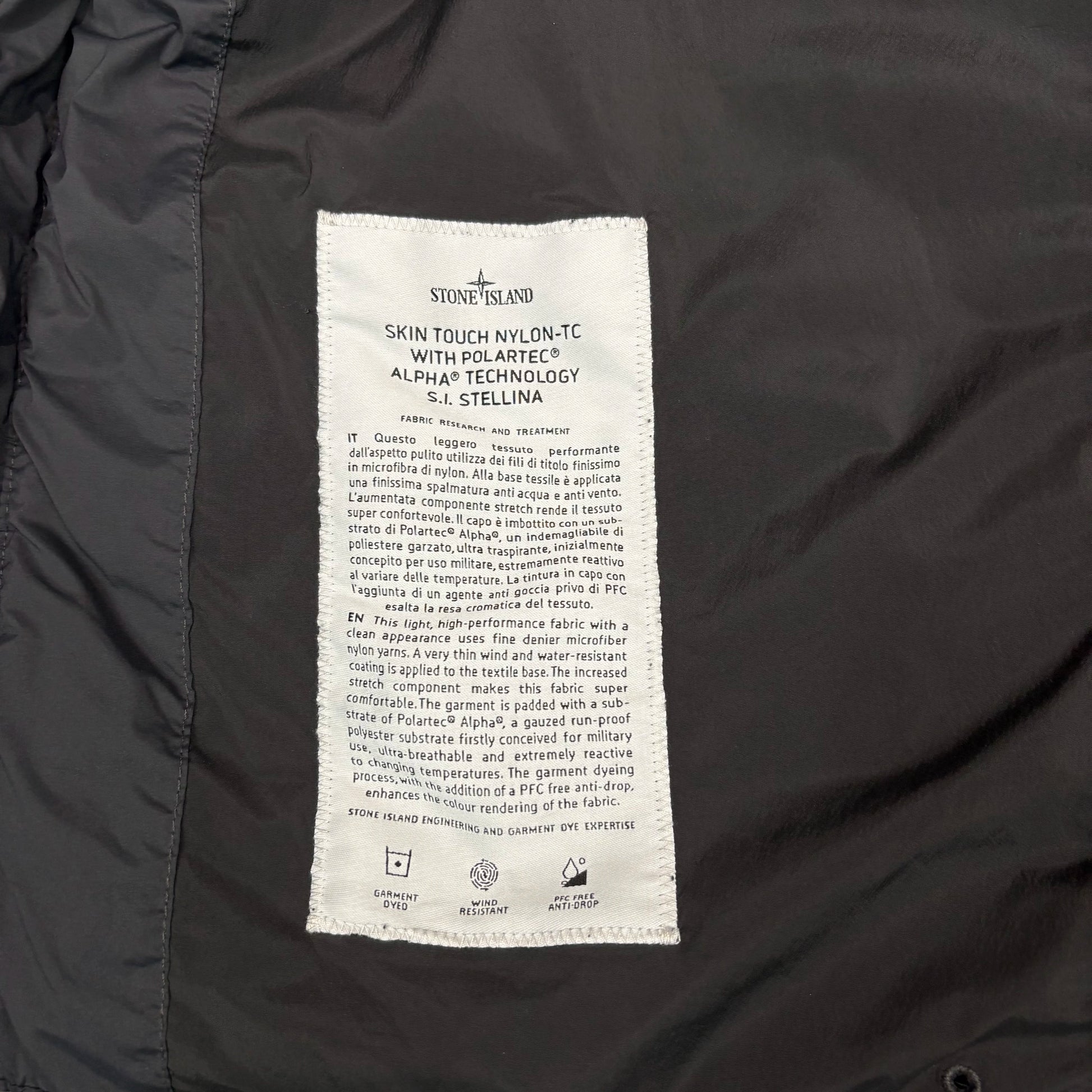 Stone Island Black Marina Logo Skin Touch Nylon-TC S.I. Stellina Hooded Jacket