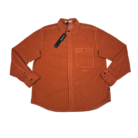 Stone Island Orange Embroidered Spell Out Overshirt Jacket