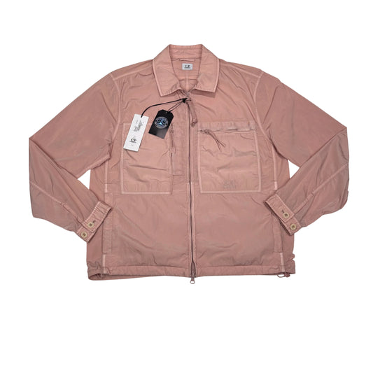 C.p. Company Pink Embroidered Spell Out Lightweight Jacket