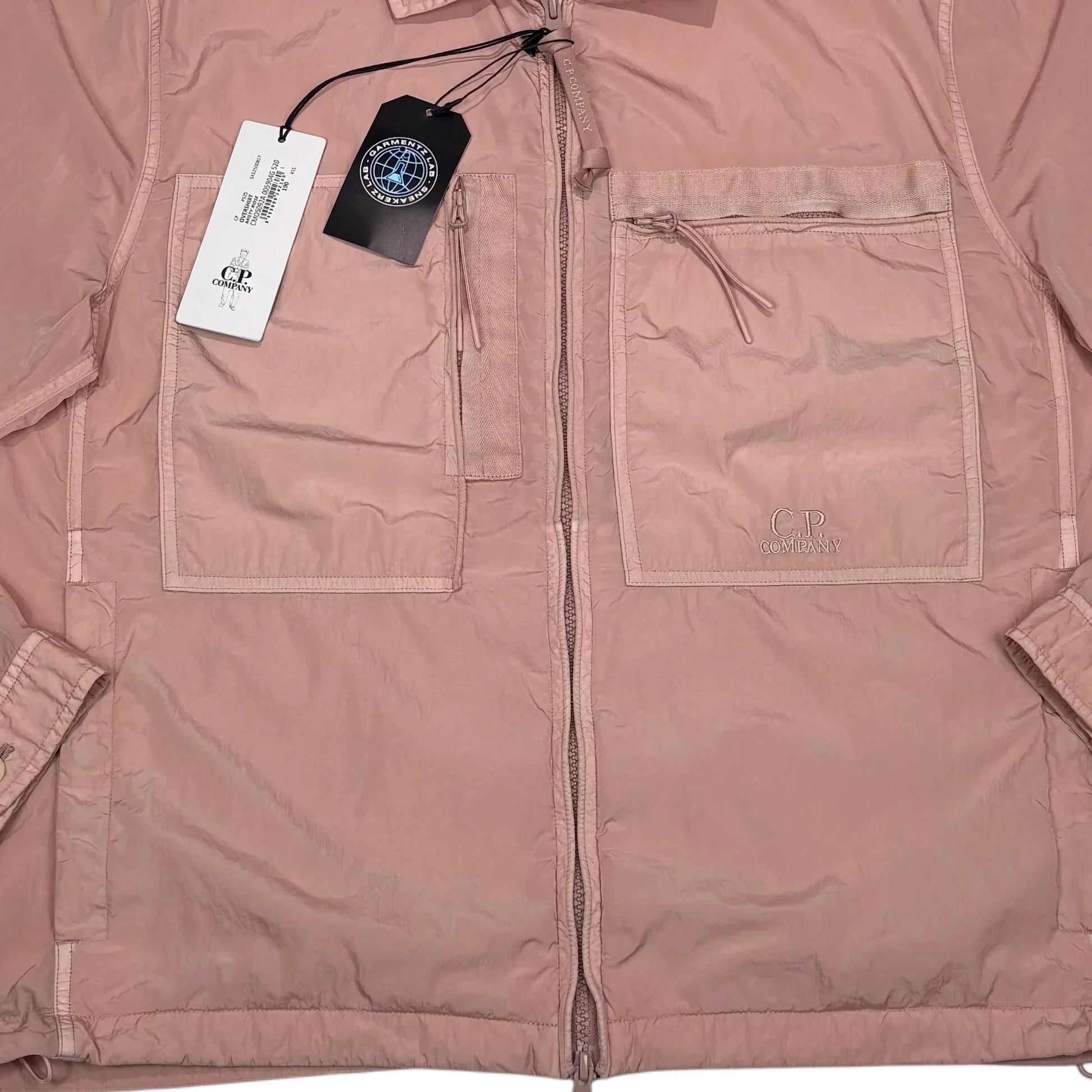 C.p. Company Pink Embroidered Spell Out Lightweight Jacket
