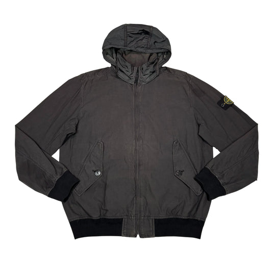 Stone Island Grey Hooded Bomber Jacket
