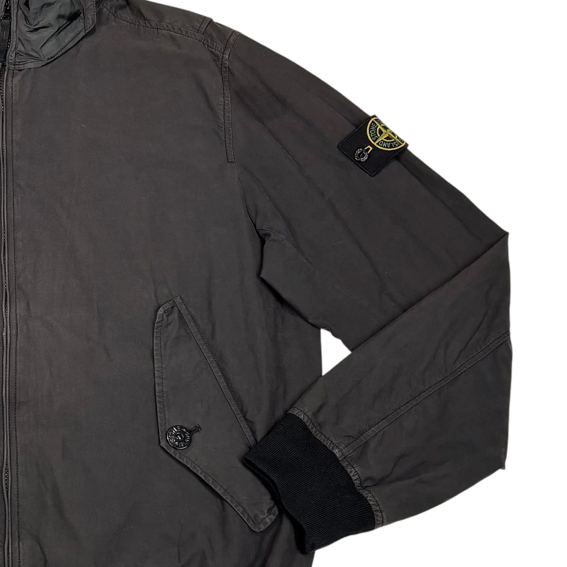 Stone Island Grey Hooded Bomber Jacket