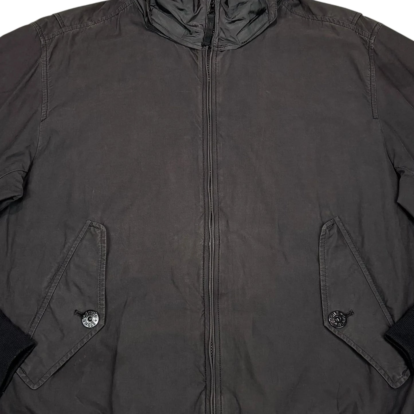 Stone Island Grey Hooded Bomber Jacket