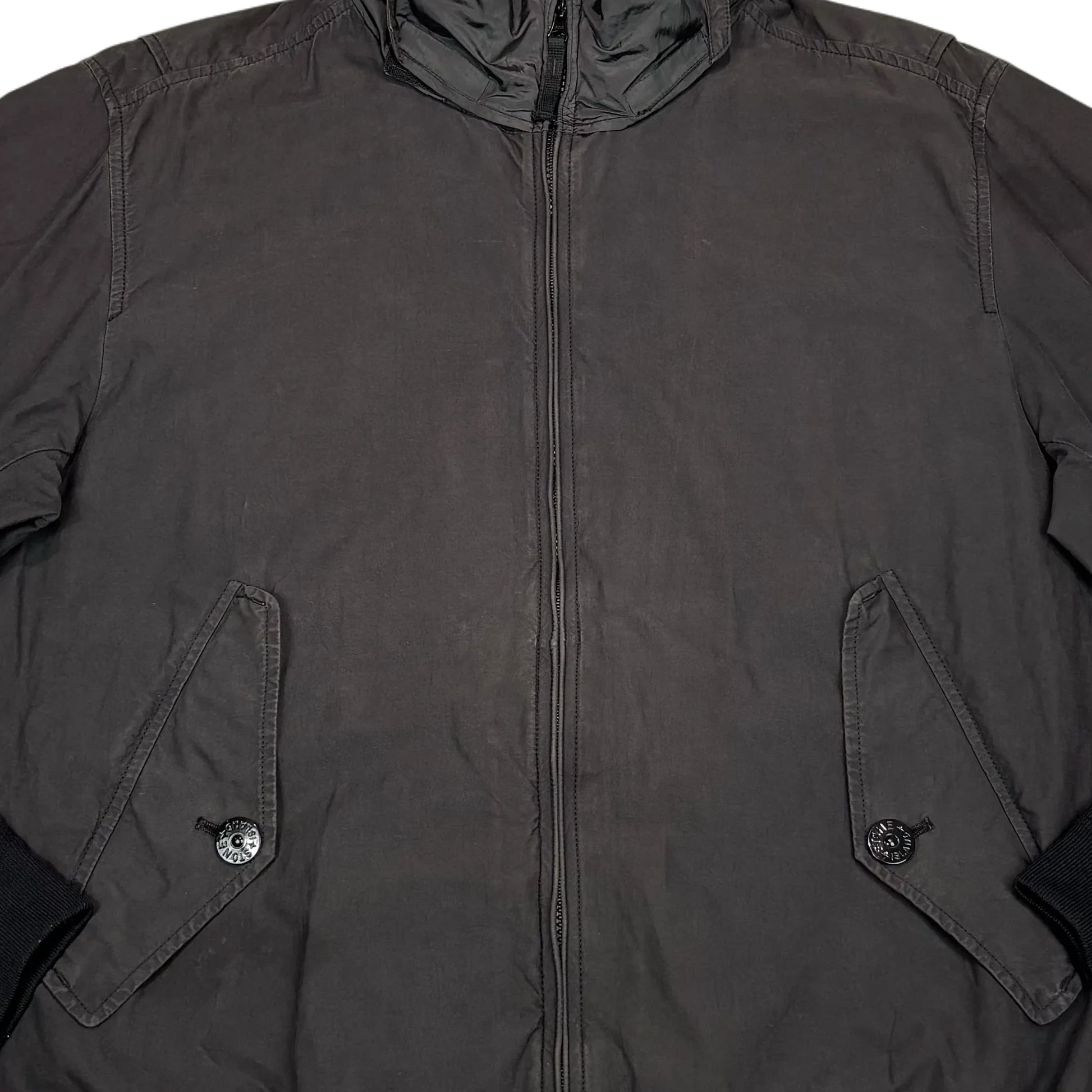 Stone Island Grey Hooded Bomber Jacket