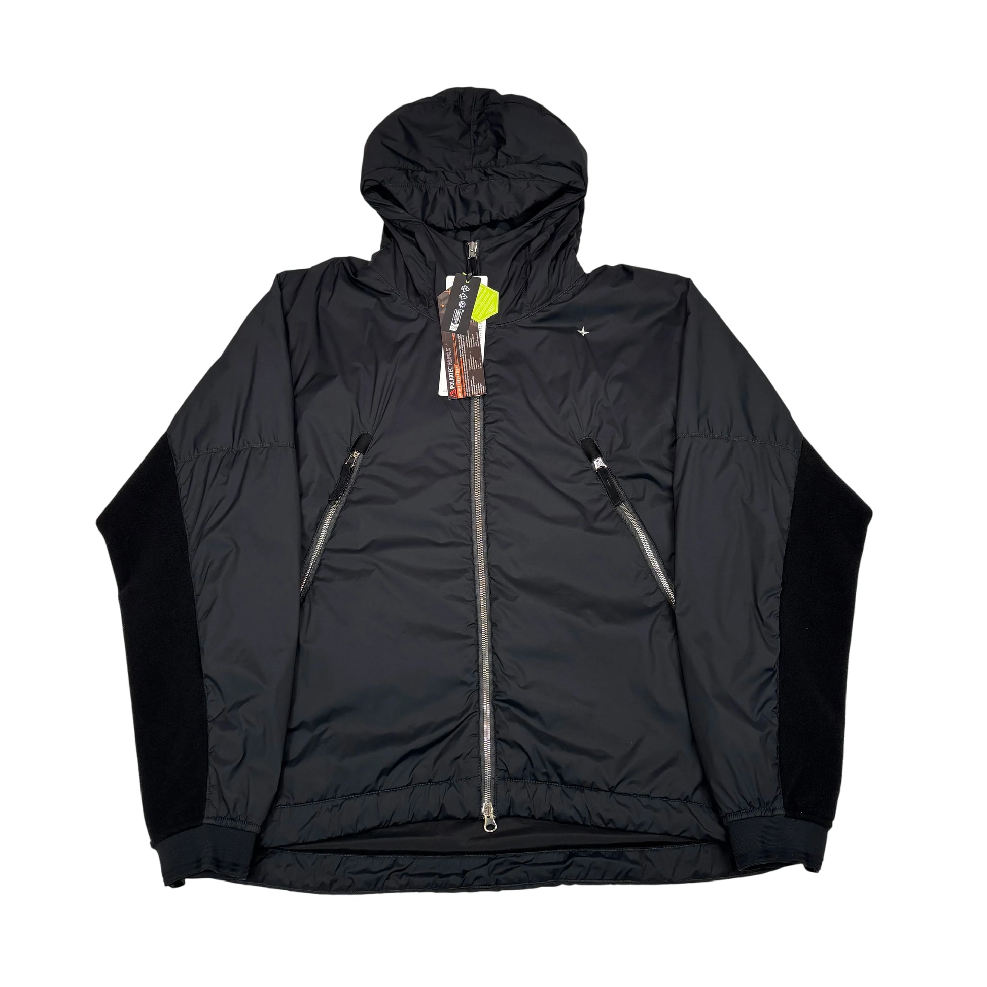 Stone Island Black Marina Logo Skin Touch Nylon-TC S.I. Stellina Hooded Jacket